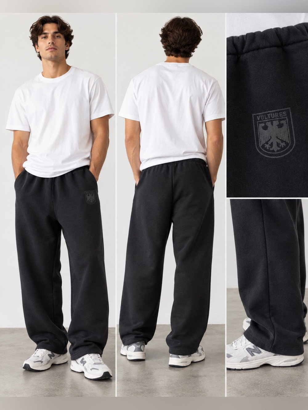 Yeezy YZY Vultures Black Sweatpants Size 2 M/L Wide Leg